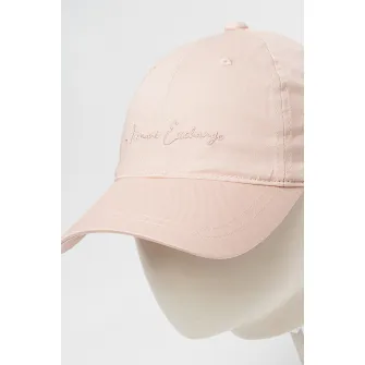 ARMANI EXCHANGE, Sapca baseball din bumbac cu capsa pe partea din spate, Roz pal