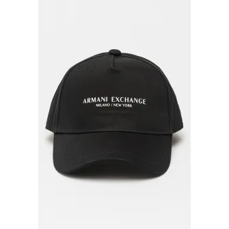 ARMANI EXCHANGE, Sapca de bumbac cu imprimeu logo, Negru