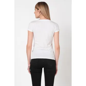 ARMANI EXCHANGE, Tricou slim fit cu imprimeu logo, Alb, Negru, XL
