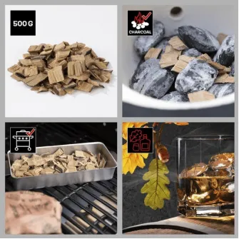 Aschii de afumare Landmann, lemn de stejar cu aroma de vin rosu, 500 g