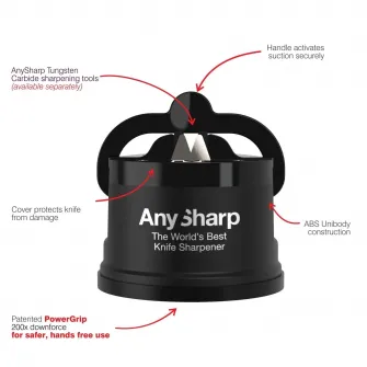 Ascutitor de cutite AnySharp Essentials, Negru