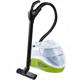 Aspirator cu abur Polti Vaporetto Lecoaspira FAV 80, 2450 W, 6 bar, 120g/min, functie de spalare / uscare si filtrare prin apa, Alb/Verde