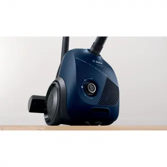 Aspirator cu sac Bosch BGBS2BU1T Seria 2, 850W, perie multifunctionala, perie turbo, filtru igienic, capacitate colectare 3.5 l, nivel de zgomot 80dB, Consum anual de energie: 40 kWh/an, Albastru