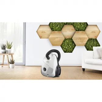 Aspirator cu sac Bosch BGLS2WH1H Seria 2, 600w, capacitate de colectare 3.5 l, nivel de zgomot 80dB, Alb