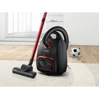 Aspirator cu sac Bosch Pro Power BGL6POW2, capacitate sac 4 L, sistem Remote Power Control, Perie Turbo, 700 W, fabricat in Germania, Negru