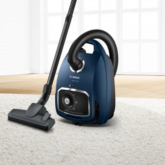 Aspirator cu sac Bosch Serie 6 BGB6X300, capacitate sac 4 L, sistem Remote Power Control, 700 W, fabricat in Germania, Albastru