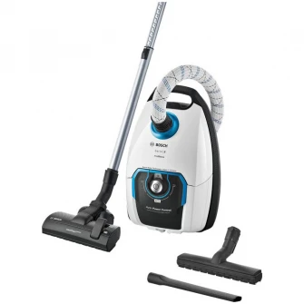 Aspirator cu sac Bosch Serie 8 Pro Silence BGL8SIL6, capacitate sac 5L, sistem Automatic Power Control, tehnologie Power Protect, fabricat in Germania, 800 W, Alb