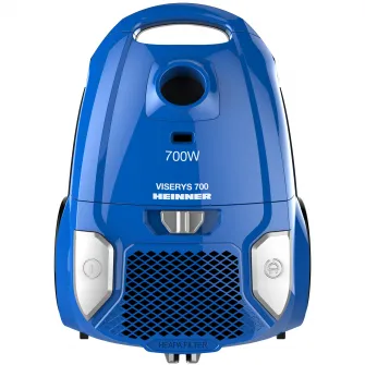 Aspirator cu sac Heinner HVC-MBL1400-V2, 700 W, sac textil, 3 L, putere variabila, HEPA 12, tub telescopic metalic, Albastru