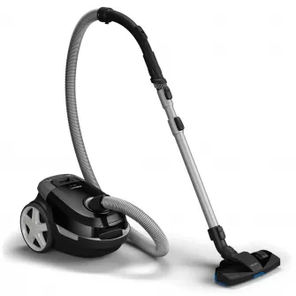 Aspirator cu sac Philips Seria 3000 XD3112/09, 900 W, 3 l, filtru anti-alergeni, perie integrata, cap TriActive, Negru