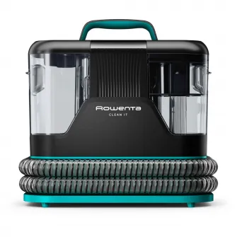 Aspirator cu spalare Rowenta Clean IT IN5020F0, 750W, putere aspirare 13.5kpa, rezervor apa & detergent 2.3L, rezervor apa murdara 1.5L, perii 8/15 cm, accesoriu spatii inguste & incaltaminte, auto clean, detergent 250ml inclus, husa, negru