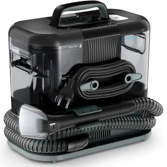 Aspirator cu spalare Rowenta Clean IT IN5021F0, 750W, putere aspirare 13.5kpa, rezervor apa & detergent 2.3L, rezervor apa murdara 1.5L, perii 8/15 cm, accesoriu spatii inguste & incaltaminte, auto clean, husa, pad inlaturare scame, negru & verde