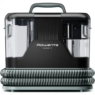 Aspirator cu spalare Rowenta Clean IT IN5021F0, 750W, putere aspirare 13.5kpa, rezervor apa & detergent 2.3L, rezervor apa murdara 1.5L, perii 8/15 cm, accesoriu spatii inguste & incaltaminte, auto clean, husa, pad inlaturare scame, negru & verde