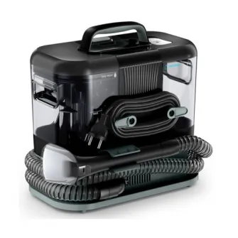 Aspirator cu spalare Rowenta Clean IT IN5021F0, 750W, putere aspirare 13.5kpa, rezervor apa & detergent 2.3L, rezervor apa murdara 1.5L, perii 8/15 cm, accesoriu spatii inguste & incaltaminte, auto clean, husa, pad inlaturare scame, negru & verde