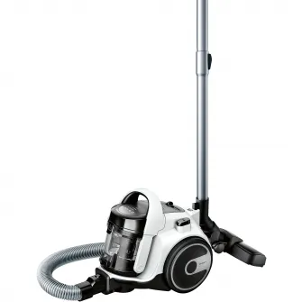 Aspirator fara sac Bosch BGS05A222, 3A, 700W, 1.5 l, filtru EPA 12, perie multifunctionala, perie parchet, Alb