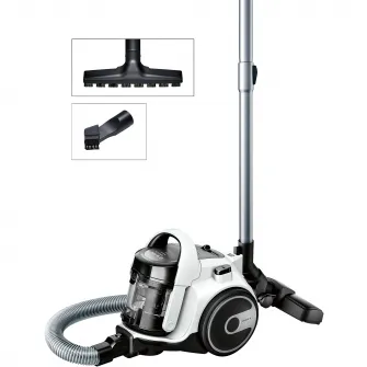 Aspirator fara sac Bosch BGS05A222, 3A, 700W, 1.5 l, filtru EPA 12, perie multifunctionala, perie parchet, Alb