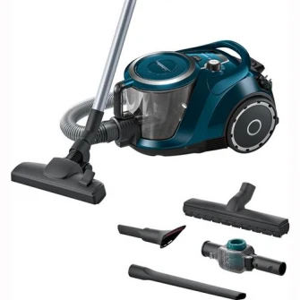 Aspirator fara sac Bosch BGS41FAM, 600 W, 2.4 l, Sistem Quatro Power  Easy Clean, Filtru Hepa, Petrol