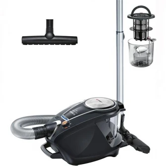 Aspirator fara sac Bosch BGS7MS64, 3 l, Filtru HEPA lavabil, Filtru Inteligent SelfClean System cu autocuratare, Smart Sensor Control Negru