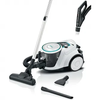 Aspirator fara sac Bosch Pro Hygienic BGS41HYG1 Seria 6, Smart Sensor Control  Sistemul QuattroPower, 550W, capacitate colectare 2.4 l. Consum anual de energie 24.9 kWh/an, Alb