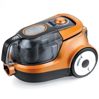 Aspirator fara sac Heinner HVC-V750OR, 750 W, 2.2 l, Filtrare ciclonica, Filtru Hepa dublu 13, Negru / Portocaliu