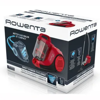Aspirator fara sac ROWENTA Swift Power Cyclonic RO2913EA, 750W, Clasa A, tehnologie ciclonica avansata, raza de acoperire 7.55m, sistem de filtrare eficient, rosu