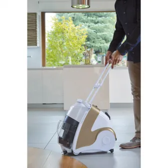 Aspirator Polti Unico MCV 85 Total Clean & Turbo, 2200 W Filtrare Multiciclonica 5 Stadii, Functie Igienizare Abur si Uscare , HEPA, Auriu