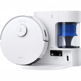 Aspirator robot Ecovacs DEEBOT N20 Plus, aspirator si mop, autonomie 300 min, recipient praf 0.4L, statie auto curatare Pure Cyclone, alb