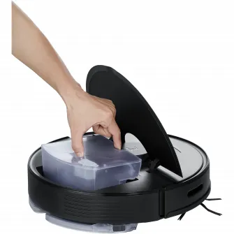 Aspirator robot Roborock Q7 Max Black, AspiratorMop, LiDAR, 4200 Pa, 58W, 4 senzori, 4 harti, Mapare 3D, 5200mAh, Recunoastere automata a camerei, Recipient praf: 470ml, Recipient apa 350ml, Zone no-go si no-mop, 30 moduri de setare a volumului de apa