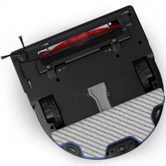 Aspirator robot Rowenta X-Plorer Serie 220+ RR9485WH, aspirator si mop, autonomie 120 min, recipient praf 0.35L, statie de incarcare si golire praf, mop Smart Aqua Power, negru