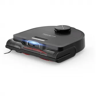 Aspirator robot Rowenta X-Plorer Serie 220 RR9465WH, aspirator si mop, autonomie 120 min, recipient praf 0.35L, nivel de zgomot 70 dB(A), sistem Smart Aqua Power, negru