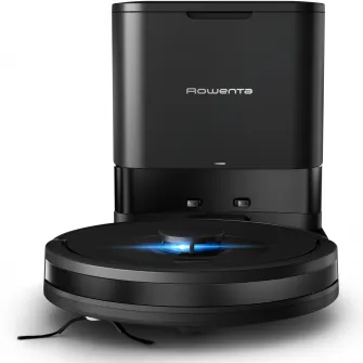 Aspirator robot Rowenta X-Plorer Serie 85+ RR87D5WH, aspirator si mop, putere 6000 Pa, 270 min, 4 trepte de putere, rezervor apa 0.29L, capacitate praf 0.26L, navigare laser 360°, statie incarcare si golire praf, sistem Smart Aqua Power, negru