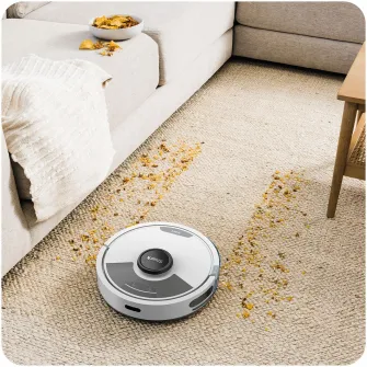 Aspirator robot Shark Matrix Plus 2in1 RV2620WAEUWH, statie de eliminare automata a prafului 1.8l, 14.8V, autonomie max 110 min, CleanEdge Detect, Sonic mop, filtru Anti-Allergen Complete Seal, perie cu tehnologie Anti-Hair Wrap, alb