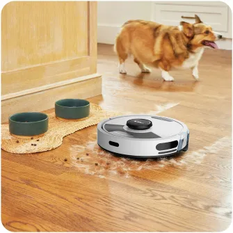 Aspirator robot Shark Matrix Plus 2in1 RV2620WAEUWH, statie de eliminare automata a prafului 1.8l, 14.8V, autonomie max 110 min, CleanEdge Detect, Sonic mop, filtru Anti-Allergen Complete Seal, perie cu tehnologie Anti-Hair Wrap, alb