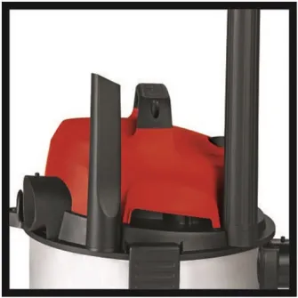 Aspirator umed/uscat Einhell TH-VC 1820 S,putere 1250 W, putere aspiratie 18 kPa,conector suflare aer,furtun 150 cm,suport accesorii, rezervor otel inoxidabil 20 L