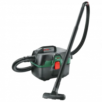 Aspirator umed/uscat pe acumulator Bosch AdvancedVac 06033E1000, 18 V, 92 mbari, 29 l/s flux volumic maxim, 8 l capacitate rezervor, adaptor universal, maner, furtun, 1 sac colector de praf, fara acumulator/incarcator