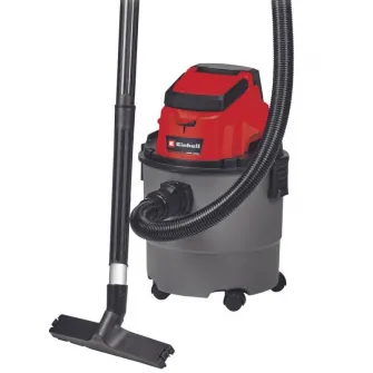 Aspirator umed/uscat pe acumulator Einhell Power X-Change TC-VC 18/15 Li-Solo, 18 V, 15 l capacitate vas plastic, 1.5 m/36 mm furtun, accesorii incluse, fara acumulator/incarcator