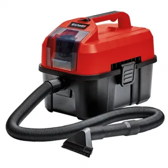 Aspirator umed/uscat pe acumulator Einhell TE-VC 18/10 Li-Solo, 18 V, tehnologia PXC, 10 l capacitate vas, 90 mbar putere aspiratie, 200 cm lungime furtun, duza 2-in-1 spatii inguste/perie, duza2-in-1 tapiterie/universala, fara acumulator/incarcator