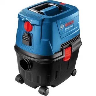 Aspirator universal Bosch Professional GAS 15 PS, 1100 W,functie aspirare/suflare,aspirare umed/uscat,sistem semiautomat de curatare a filtrelor,volum net rezervor 10L