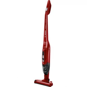 Aspirator vertical Bosch BBHF214R, 14,4 V, 2 in 1, LI-Ion, 2 trepte de putere, autonomie pana la 35 min, Rosu