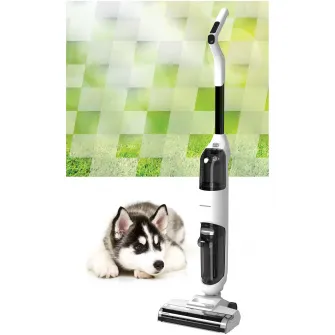 Aspirator vertical cu functie mop HEINNER ONE4FLOOR HSVC-M18WH3in1, aspirare, spalare, mop, sistem autocuratare, putere: 180w si 2 viteze, comenzi on/off, autonomie: 35min aspirare/21 min mop, 2 recipiente apa (curata/colectare): 600/400ml, alb