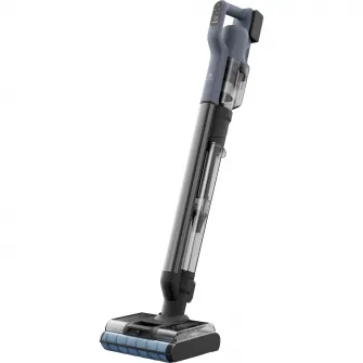 Aspirator vertical cu spalare 800 Wet&Dry Electrolux EW82U1DB, stand de incarcare cu functie auto-curatare & uscare role la 70°C, motor BLDC, autonomie maxima 35 min, duze pentru spatii inguste, albastru denim/gri