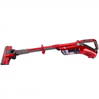 Aspirator vertical Daewoo 9 in 1, putere 130 W, recipient container praf 0.6 litri, timp de functionare pana la 30 de minute, filtru HEPA F5, timp de incarcare 4 ore, baterie detasabila, 2 trepte de putere, indicator Led, culoare rosu/argintiu