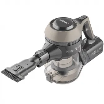 Aspirator vertical fara fir Zelmer ZSVC510, 130W, 2200 mAh, doua trepte de viteza, filtru EPA 12, autonomie pana la 40 min, perie electrica cu lumina LED, recipient de praf de 0.8 l, negru/gri