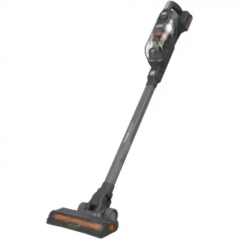 Aspirator vertical pe acumulator 2 in 1 Black & Decker PowerSeries Extreme BHFEA18D1, fara sac, acumulator detasabil Li-Ion 18 V 2.0 Ah, autonomie pana la 44 min, tehnologie FloorSense, iluminare LED perie, accesorii