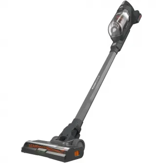 Aspirator vertical pe acumulator 2 in 1 Black & Decker PowerSeries Extreme BHFEA18D1, fara sac, acumulator detasabil Li-Ion 18 V 2.0 Ah, autonomie pana la 44 min, tehnologie FloorSense, iluminare LED perie, accesorii