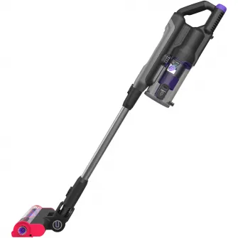 Aspirator vertical pe acumulator 4 in 1 Black & Decker BHFEA640WG, fara sac, motor digital, acumulator Li-Ion 21.6V 4 Ah, autonomie pana la 45 min, indicator status LED, 2 trepte de aspirare, iluminare LED perie, filtru anti-alergic