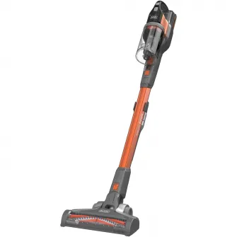 Aspirator vertical pe acumulator 4 in 1 Black & Decker PowerSeries Extreme BHFEV182C, fara sac, acumulator detasabil Li-Ion 18 V 2.0 Ah, autonomie pana la 58 min, indicator status LED, 3 trepte de aspirare, iluminare LED perie, accesorii incluse