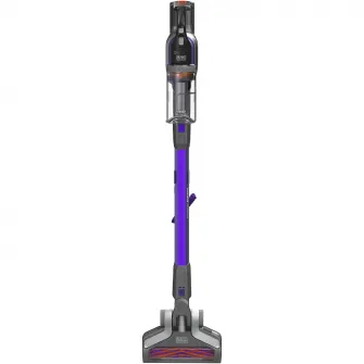 Aspirator vertical pe acumulator 4 in 1 Black & Decker PowerSeries Extreme BHFEV182CP, fara sac, acumulator detasabil Li-Ion 18V 2.0 Ah, autonomie pana la 58 min, indicator status LED, 3 trepte de aspirare, iluminare LED perie, accesorii