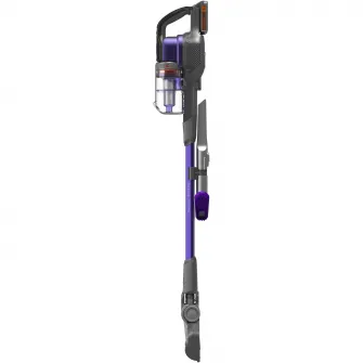 Aspirator vertical pe acumulator 4 in 1 Black & Decker PowerSeries Extreme BHFEV182CP, fara sac, acumulator detasabil Li-Ion 18V 2.0 Ah, autonomie pana la 58 min, indicator status LED, 3 trepte de aspirare, iluminare LED perie, accesorii