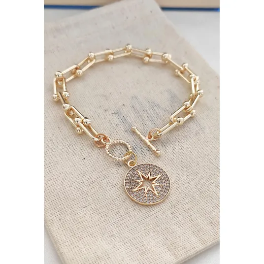 Atelier Miu, Bratara cu zirconia, Auriu