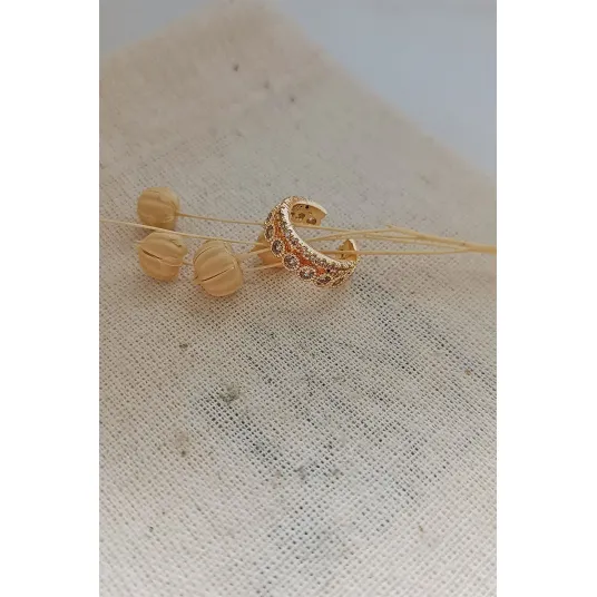 Atelier Miu, Cercei cu cristale de ziconia - 1 piesa, Auriu